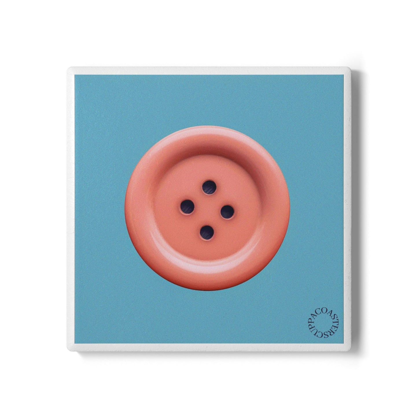 🧵 “Cute as a Button” Ceramic Coaster – Simple, Sweet, and Full of Charm