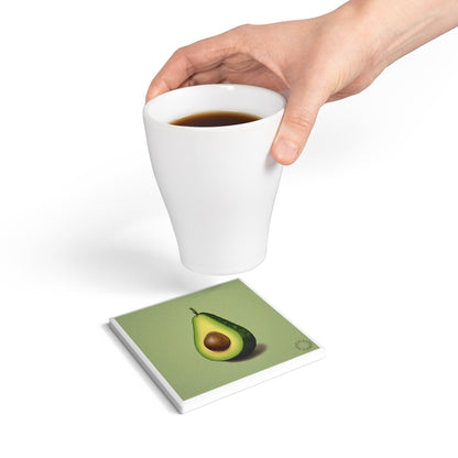 🥑 “Avocado Half” Ceramic Coaster – Fresh Produce Collection