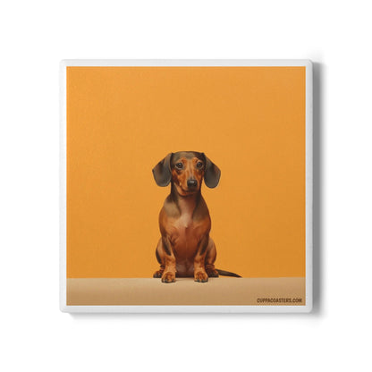 Dachshund Dash Ceramic Coaster – Long Dog, Big Personality 🐾🧡