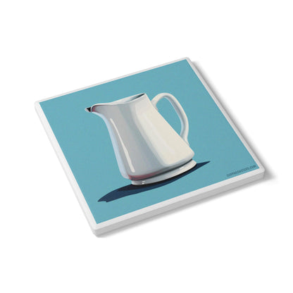 Ceramic Pitcher Coaster – Minimalist Kitchen Edition 🫗🩵