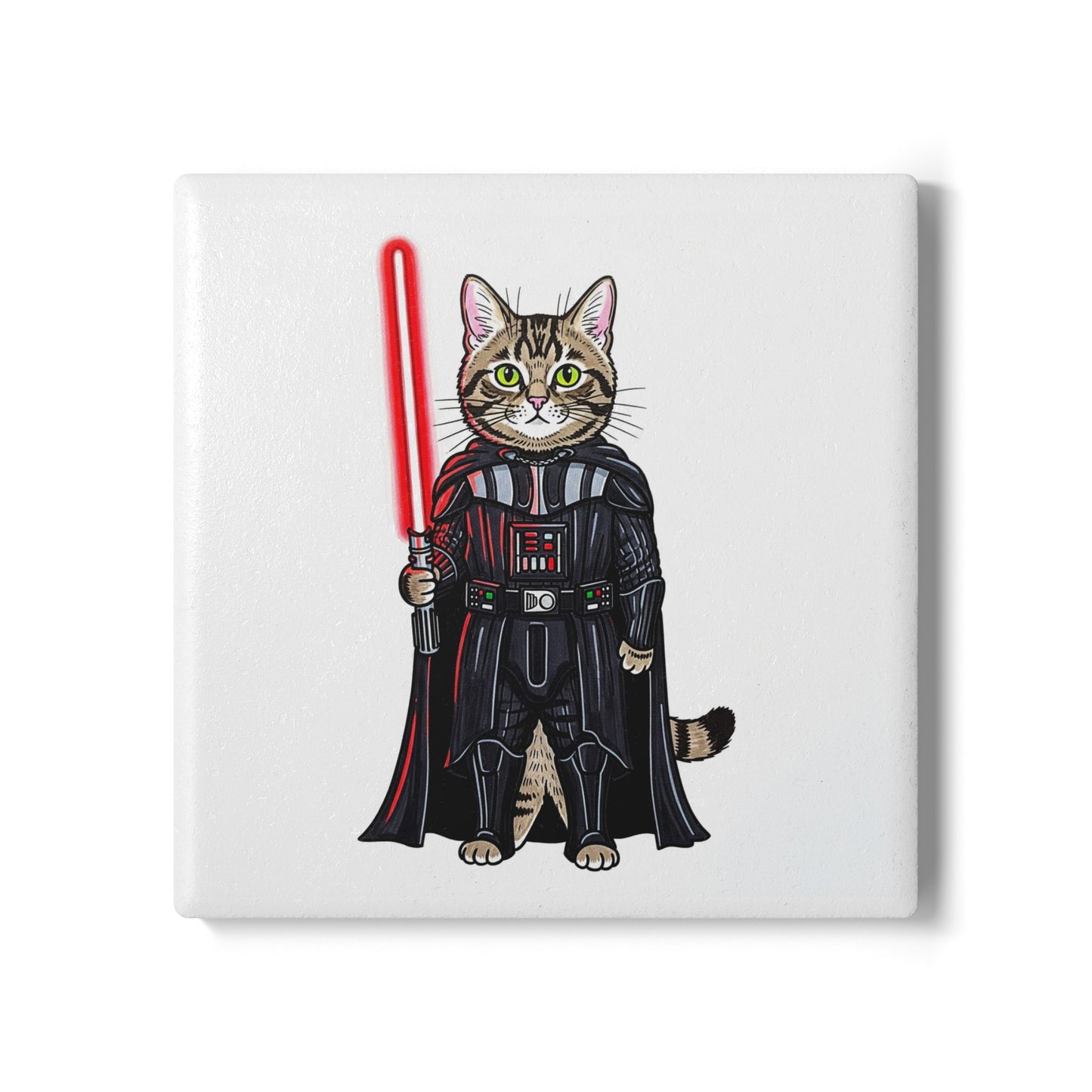 Cat Vader Ceramic Drinks Coaster – Funny Star Wars Cat Gift