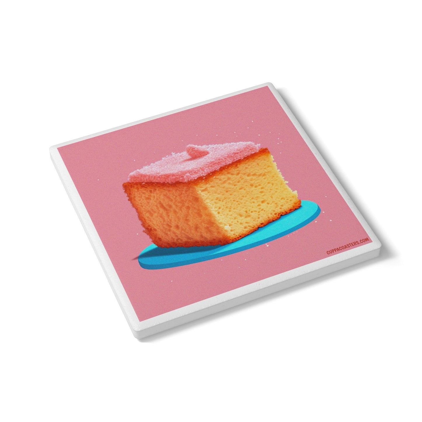 Slice of Joy Ceramic Coaster – Cake & Color Edition 🍰💖