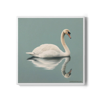 Swan Serenity Ceramic Coaster – Grace in Every Sip 🦢💧