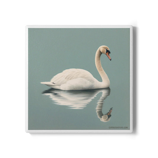 Swan Serenity Ceramic Coaster – Grace in Every Sip 🦢💧