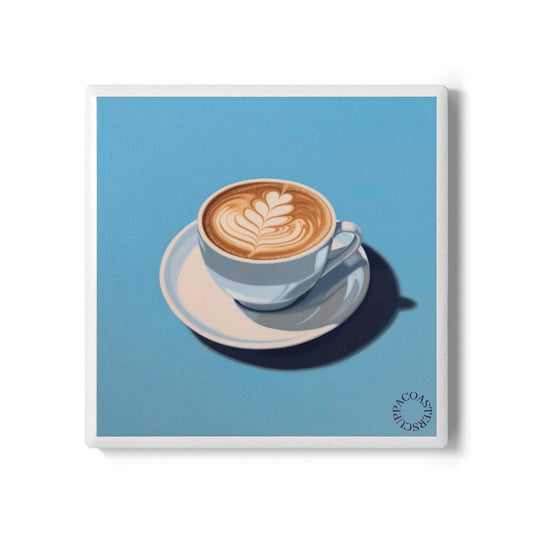 ☕ “Latte Art” Ceramic Coaster – Barista Style for Your Table
