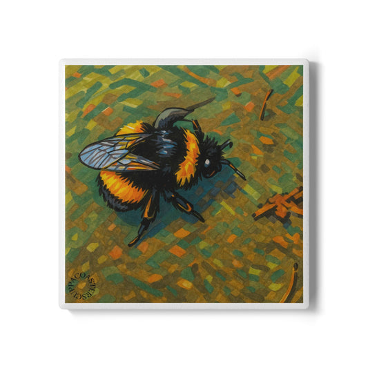 Just Bee Yourself Ceramic Coaster – Bold Nature Art for Happy Homes 🐝✨
