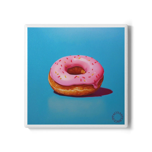 🍩 “Donut Disturb” Ceramic Coaster – Pop Art with a Sweet Twist