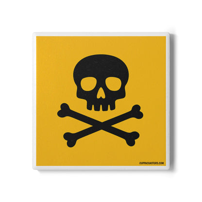 Skull & Crossbones Ceramic Coaster – Bold Statement Sips ☠️🍷