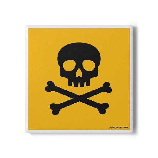 Skull & Crossbones Ceramic Coaster – Bold Statement Sips ☠️🍷