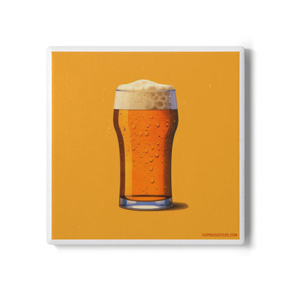 Cheers & Beers Ceramic Coaster – Golden Hour Edition 🍺☀️