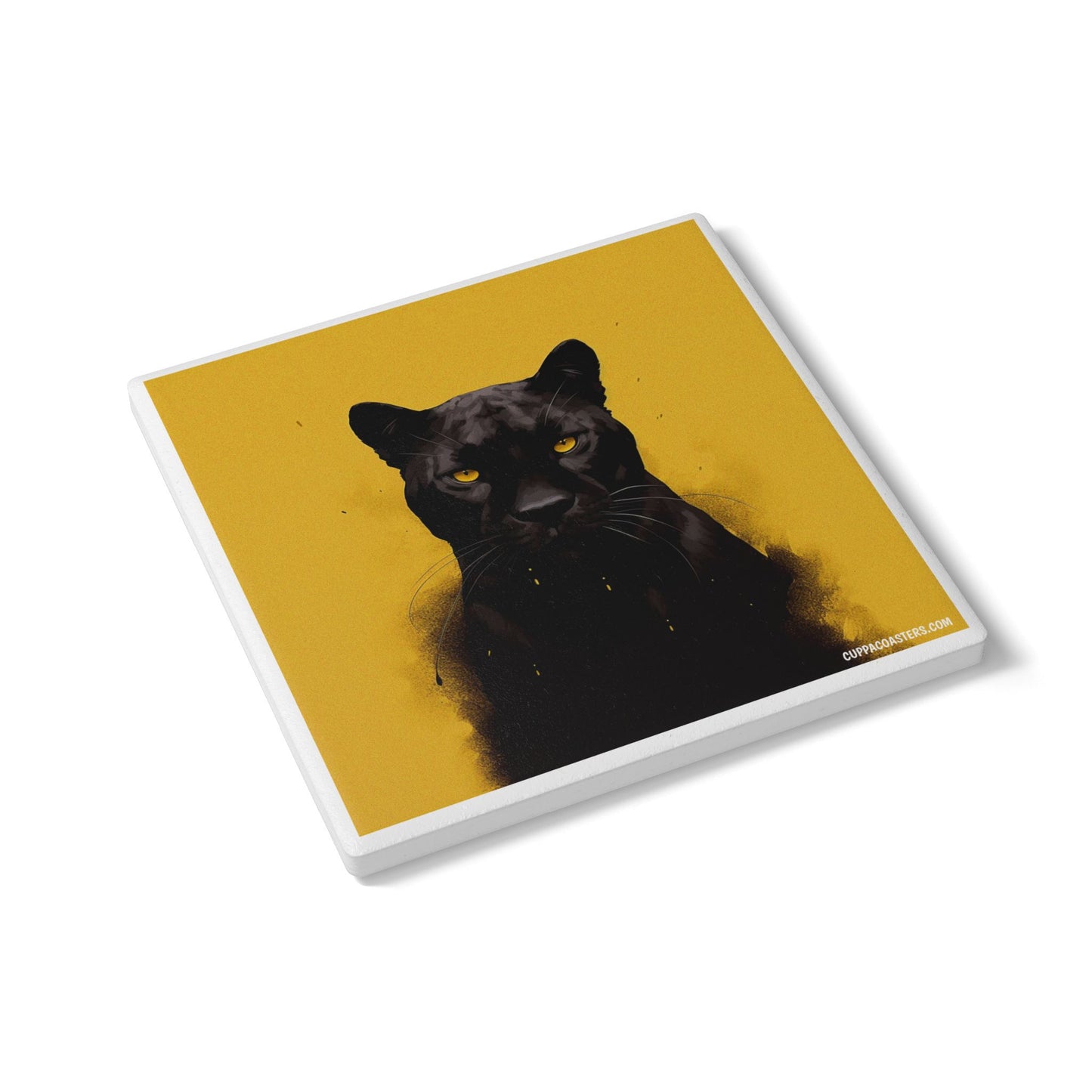 Panther Pause Ceramic Coaster – Wild Elegance Edition 🐆☕