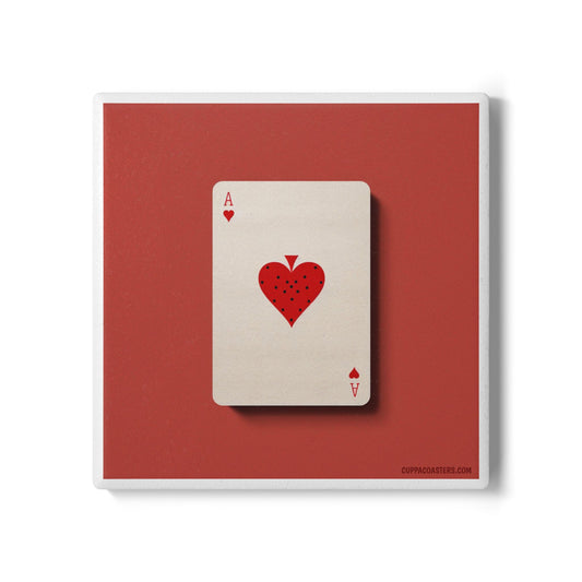 Ace of Hearts Ceramic Coaster – Lucky Draw Edition ♥️