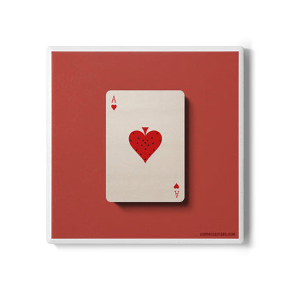 Ace of Hearts Ceramic Coaster – Lucky Draw Edition ♥️