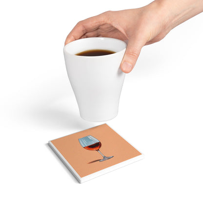Sip Happens Ceramic Coaster – Cork, Cabernet, and Class 🍷🪵