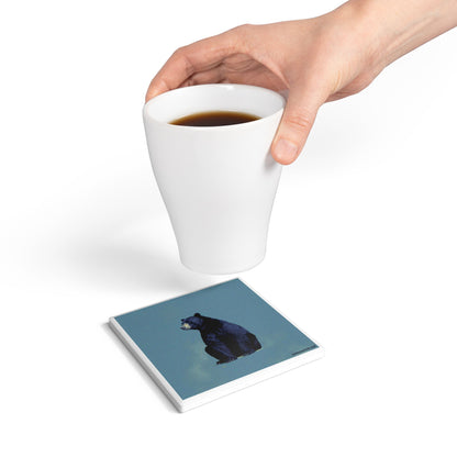 Bear Necessities Ceramic Coaster – Wild Style, Tamed for Your Table 🐻💙