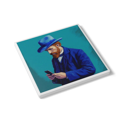 Van Gogh Missed Call Ceramic Drinks Coaster – Artistic Home Décor