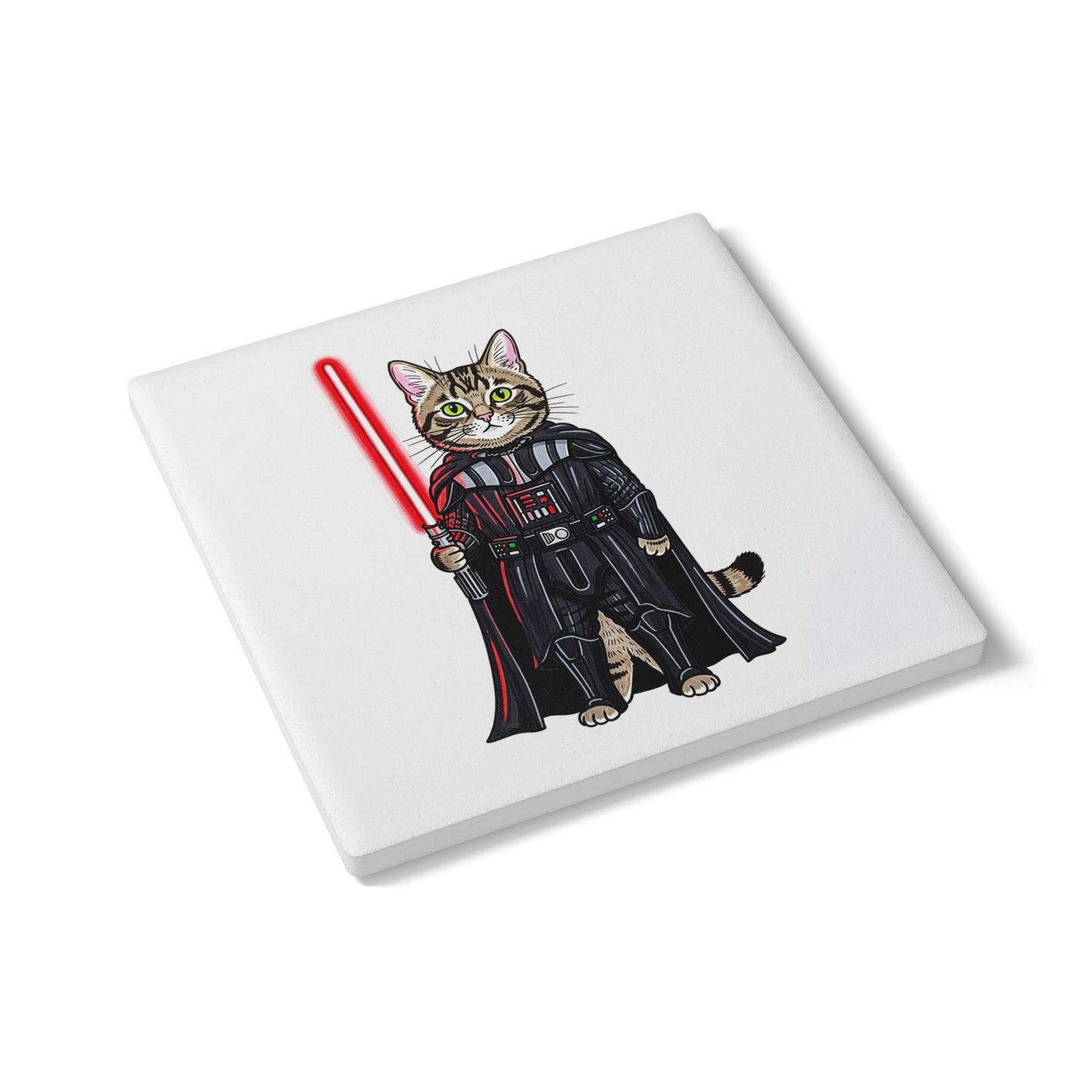 Cat Vader Ceramic Drinks Coaster – Funny Star Wars Cat Gift