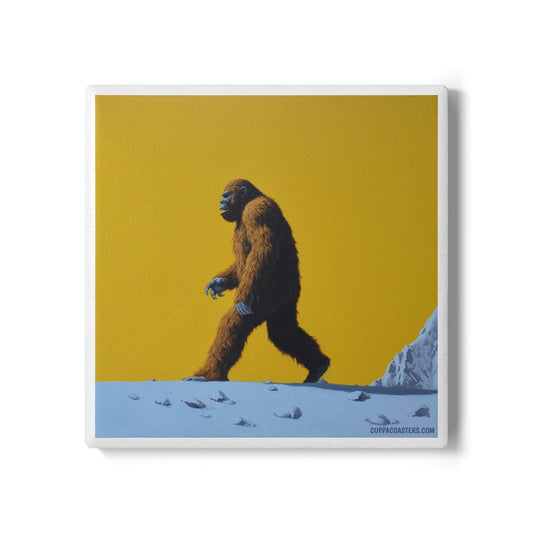 Not Yeti Ceramic Coaster – Cryptid Chic Edition 🐾☕