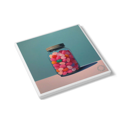 🍬 “Sweet Spot” Ceramic Coaster – Pop Colour, Pure Joy