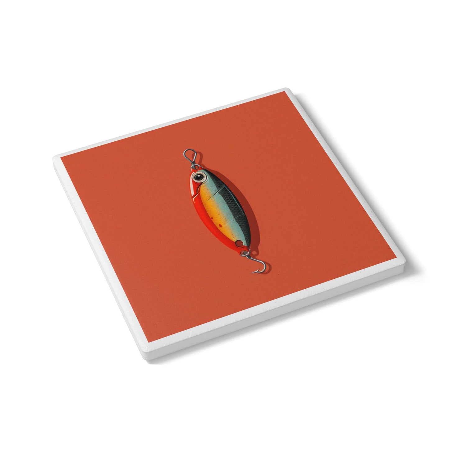 Hooked Ceramic Coaster – For Drinks That Catch Attention 🎣🟥