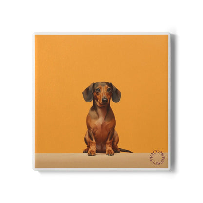 🐾 Dachshund Ceramic Coaster – Little Legend