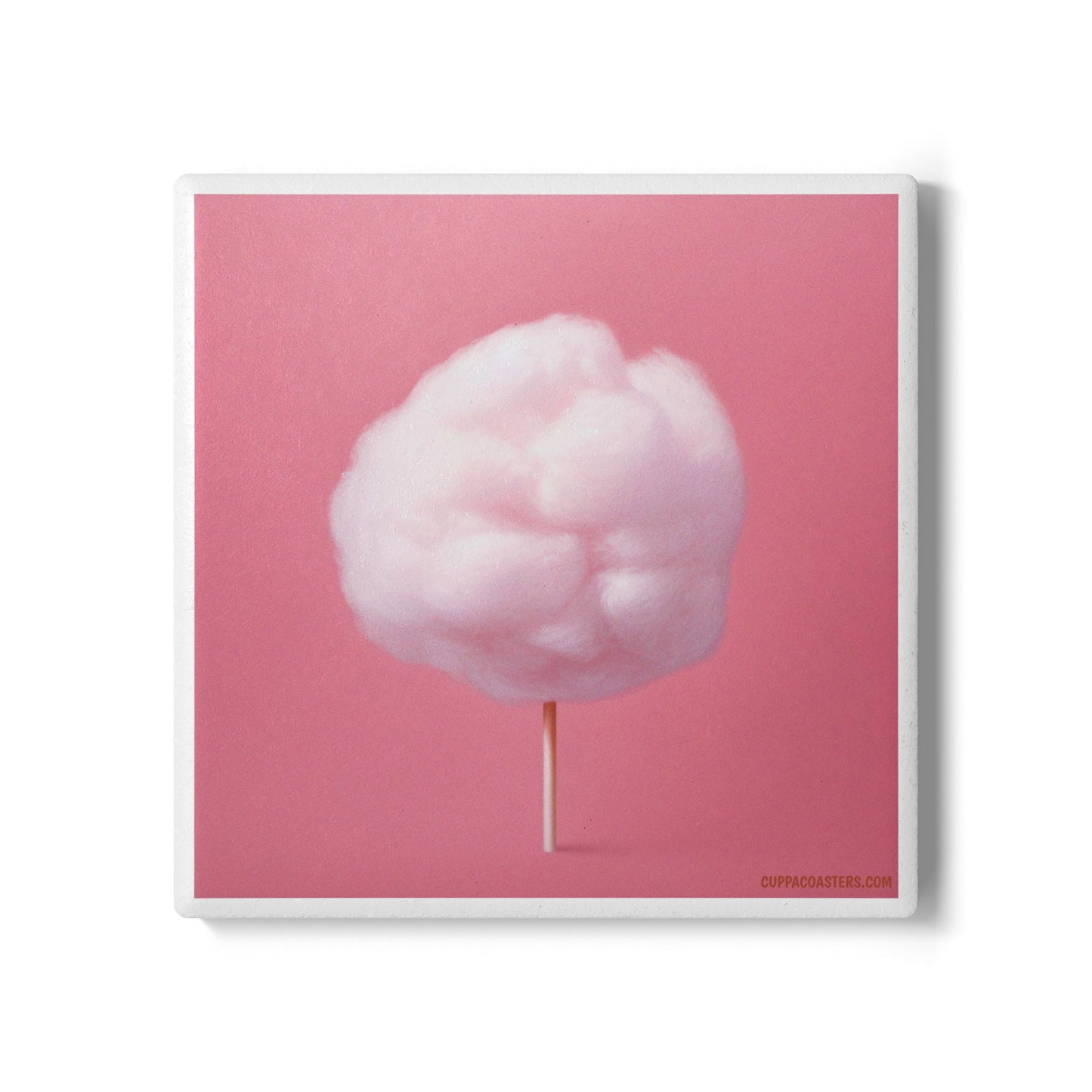 Candy Floss Ceramic Coaster – Sweeten Your Sip 🍭💖