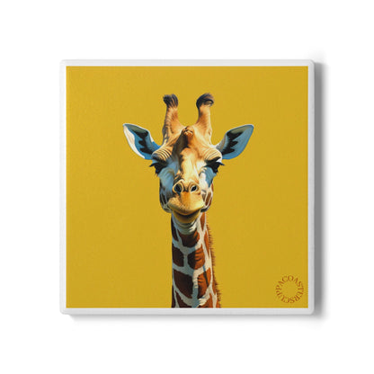 🦒 Golden Giraffe Ceramic Coaster – Tall, Bright & Full of Charm