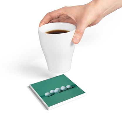 Golf Balls Ceramic Coaster – Tee Time Elegance ⛳️🟢
