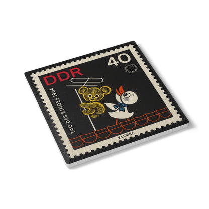 📮 DDR 1964 Stamp Ceramic Coaster – Kinderpost