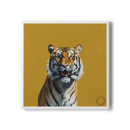🐅 The Bengal Tiger Ceramic Coaster – Strength & Majesty
