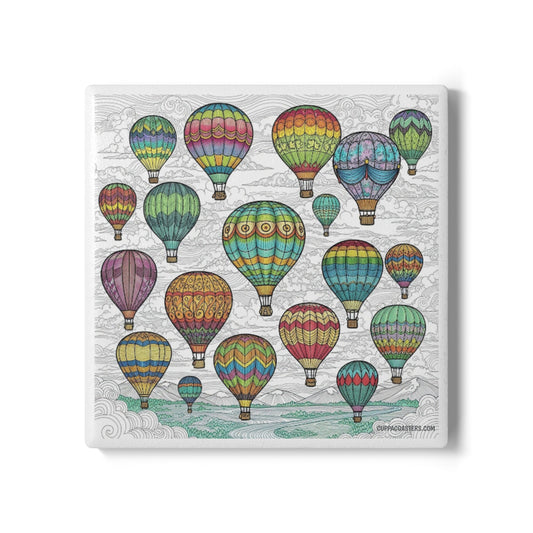 Balloon Breeze Ceramic Coaster – Elevate Your Sip 🎈☁️