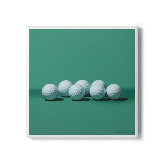 Golf Balls Ceramic Coaster – Tee Time Elegance ⛳️🟢