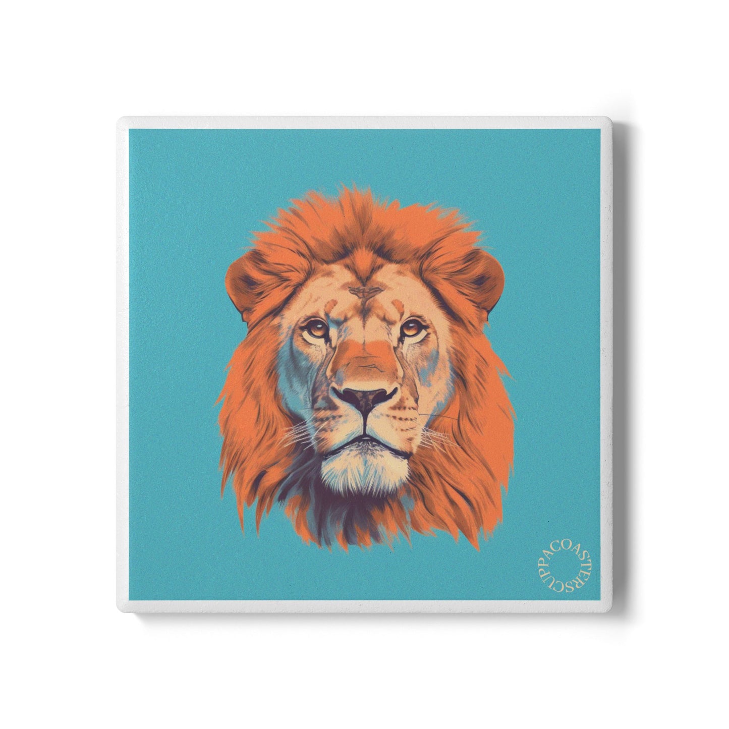 🦁 King of Calm Ceramic Coaster – Bold Design, Quiet Power