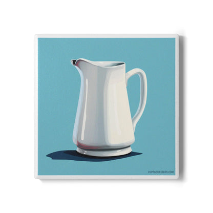Ceramic Pitcher Coaster – Minimalist Kitchen Edition 🫗🩵