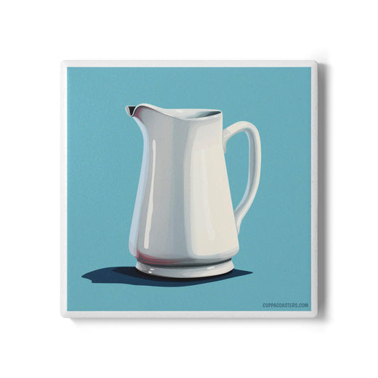 Ceramic Pitcher Coaster – Minimalist Kitchen Edition 🫗🩵