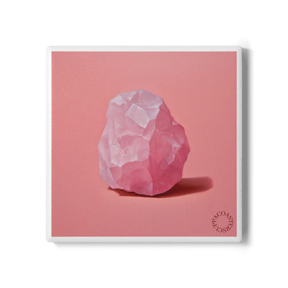 💎 Rose Quartz Ceramic Coaster