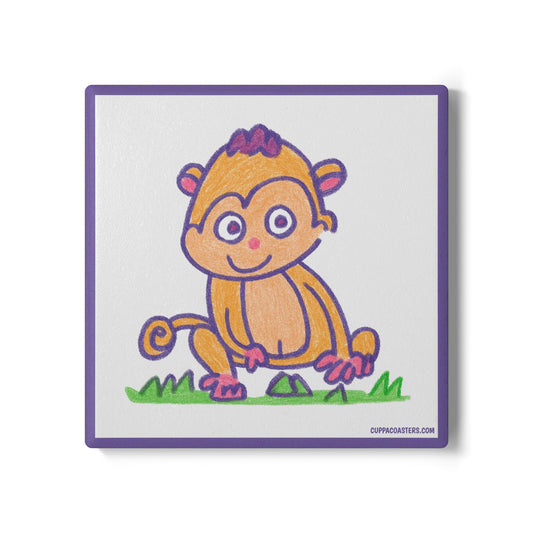 Monkey Business Ceramic Coaster – Cheeky Sips Edition 🐵☕