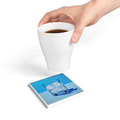 Ice Glass Ceramic Coaster – Chill Factor Edition 🧊💙