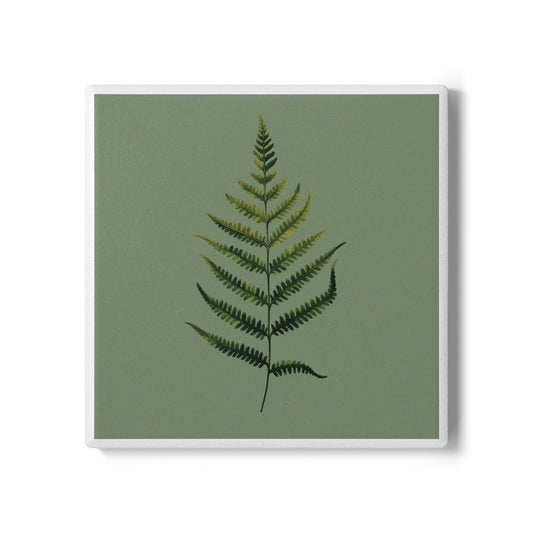 Fern & Form Ceramic Coaster – Nature’s Quiet Statement 🌿🧘
