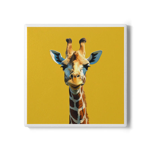 Groovy Giraffe Ceramic Drinks Coaster – Tall Style for Your Table