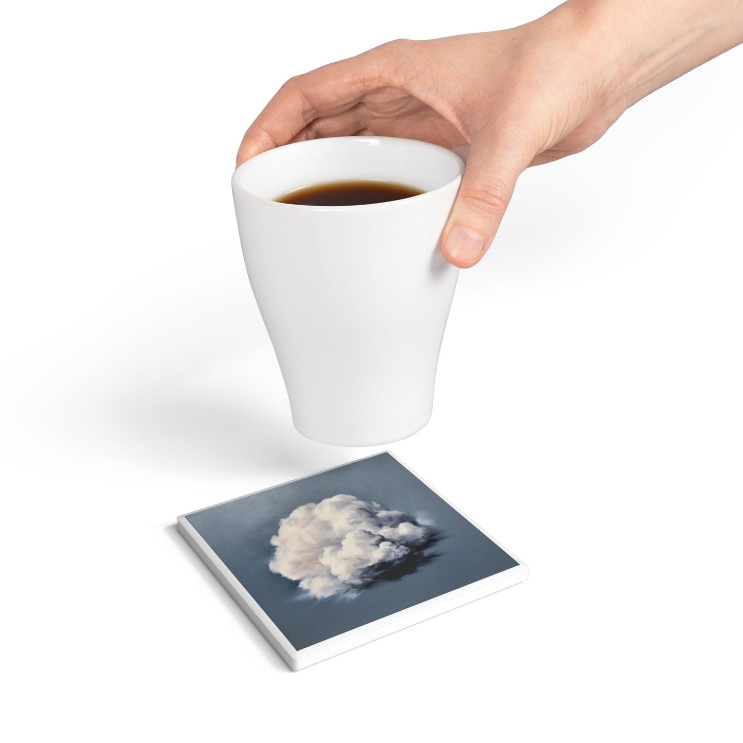 Ceramic Cloud Coaster – Blue Skies & Chill Vibes ☁️