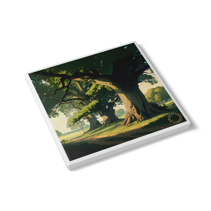 🌳 The Woodland Path Ceramic Coaster – Nature & Stillness