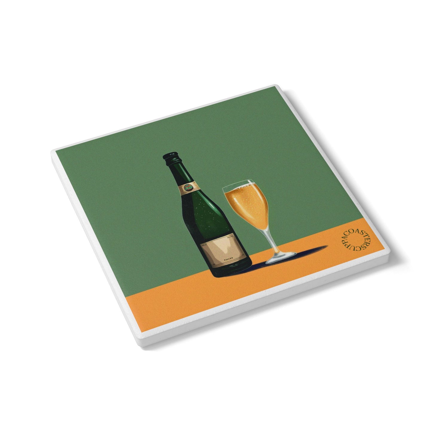🍾 The Champagne Toast Ceramic Coaster – Effortless Celebration