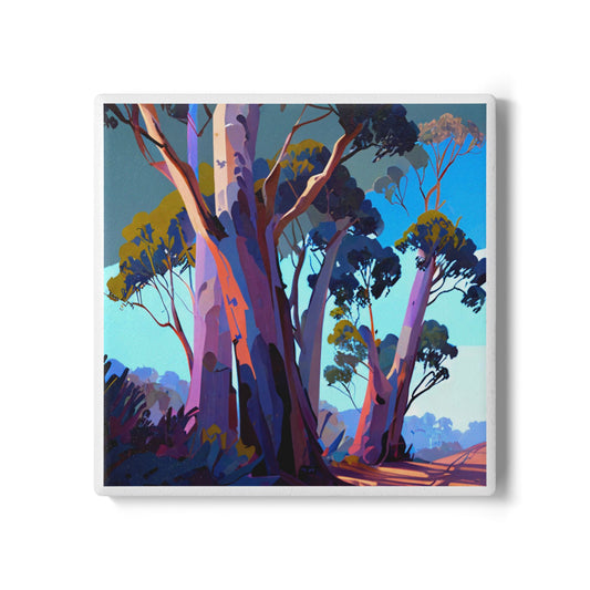 Gumtrees Ceramic Coaster – Vibrant Nature Art Gift