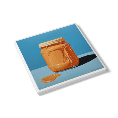 Peanut Butter Pop Ceramic Drinks Coaster – A Spoonful of Style 🥜💥