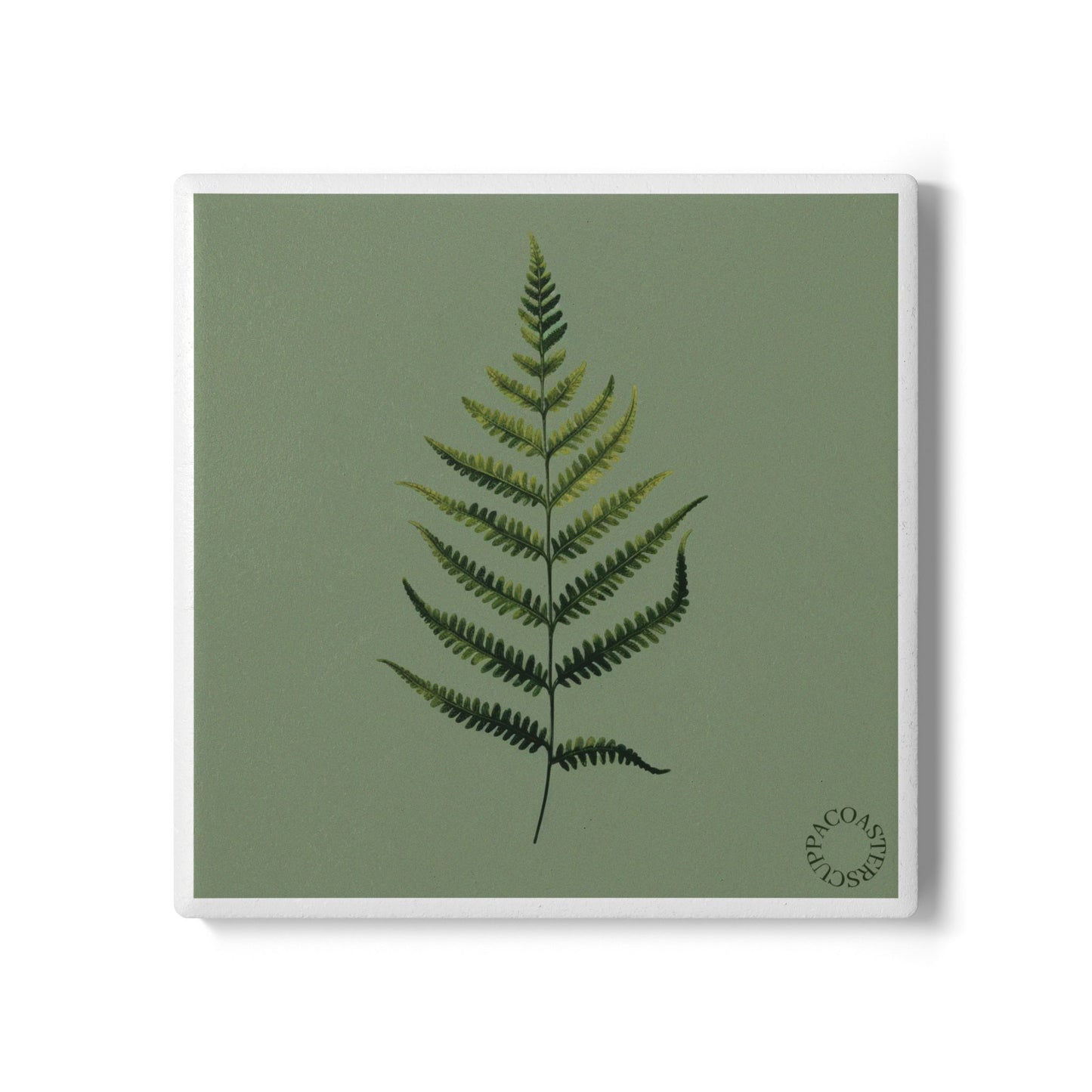 🌿 Fern Leaf Ceramic Coaster – Botanical Calm Edition