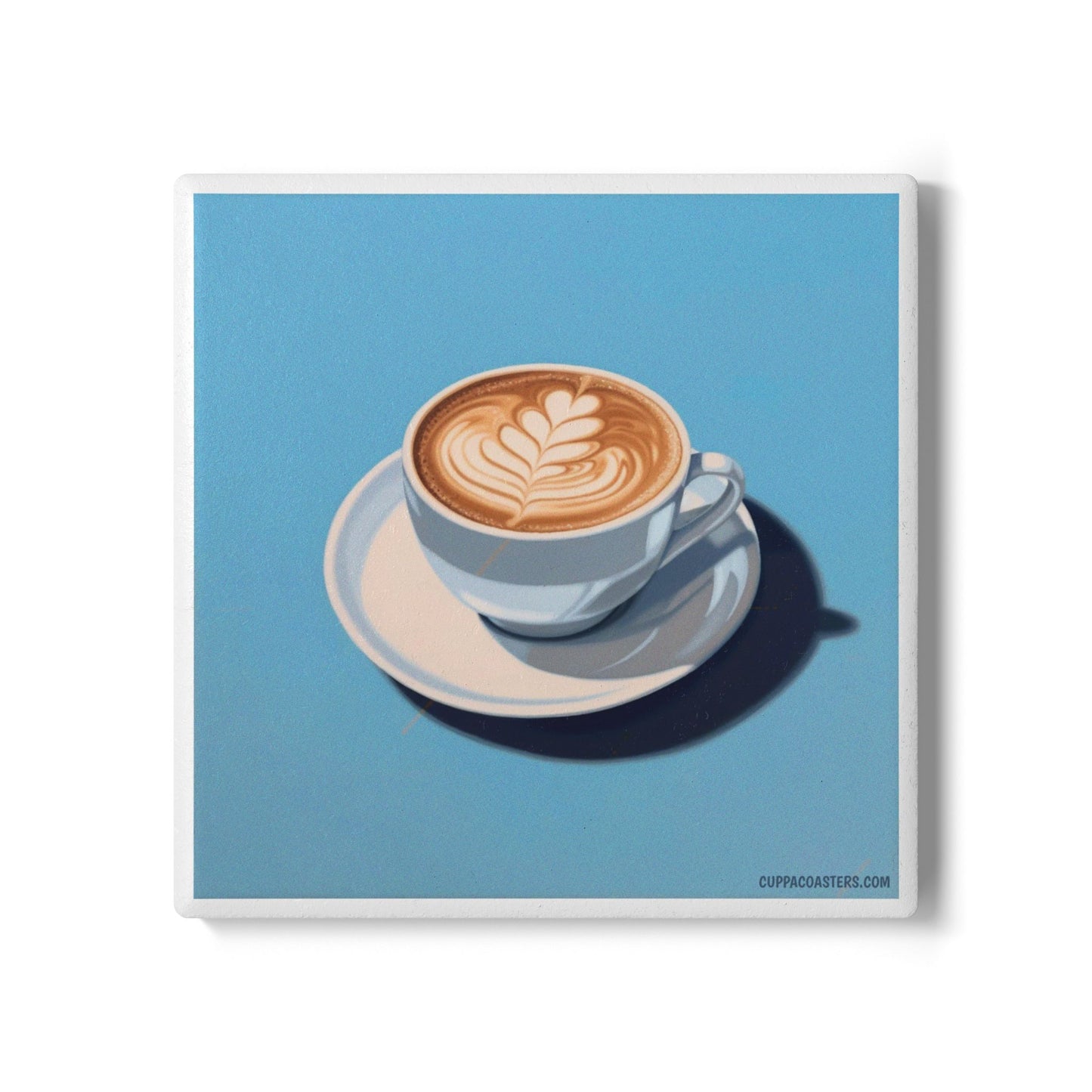 Flat White Focus Ceramic Coaster – Sip in Style ☕🔵