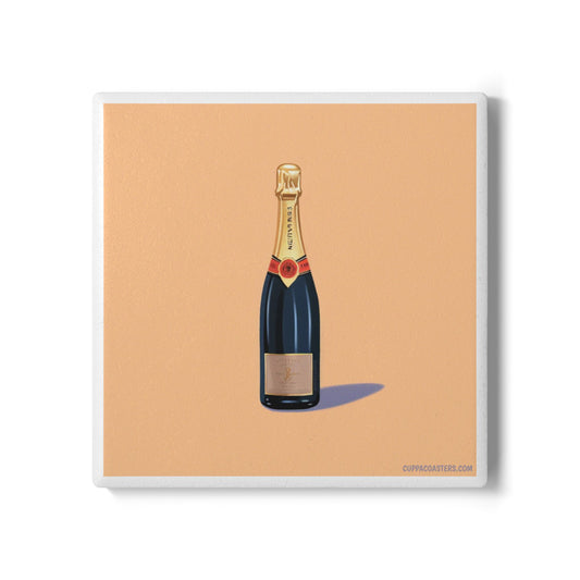 Champagne Bottle Ceramic Coaster – Toasted Elegance Edition 🍾✨