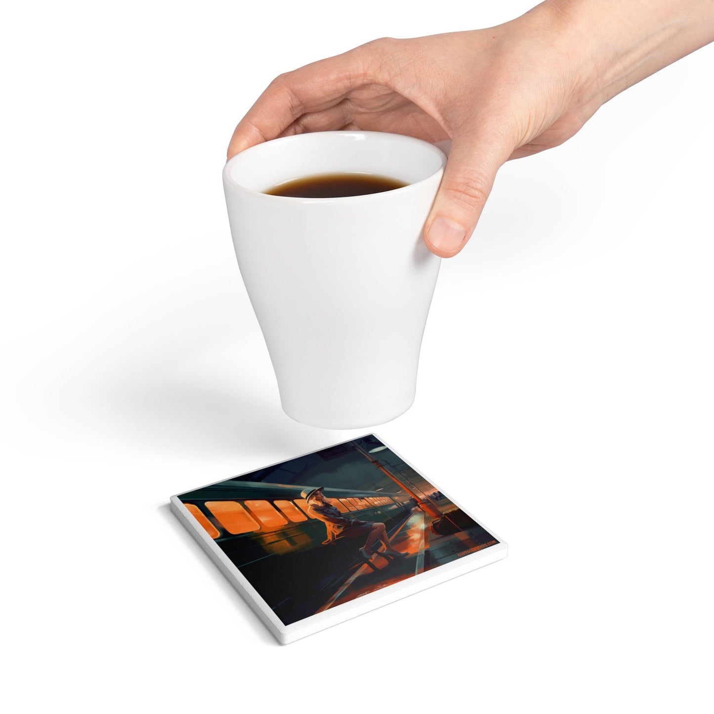 Station Stillness Ceramic Coaster – Where Journeys Begin 🚉☕