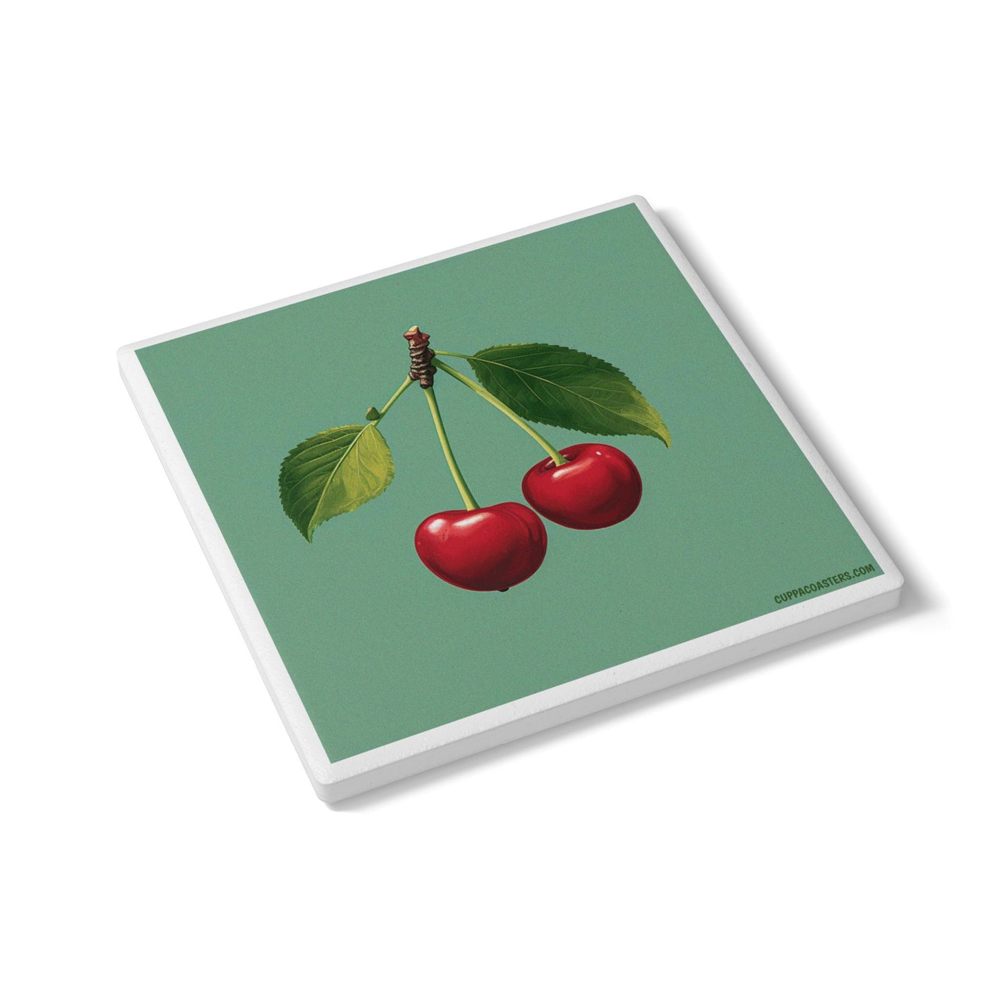 Cherry Picked Ceramic Coaster – Sweet, Simple, Selected 🍒🌿